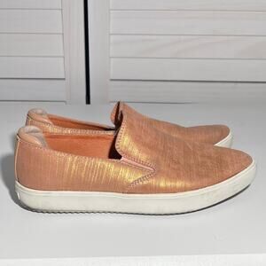 Mark Nason | Metallic Coral Leather Almond Toe Low Top Slip On Sneakers Size 5